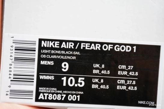 GOD LIGHT FEAR RAID OF AT8087-001 NIKE BONE AIR 1224